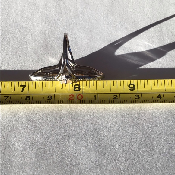 Large Sterling Ethiopian Opal Gothic Cross Ring - Picture 10 of 11